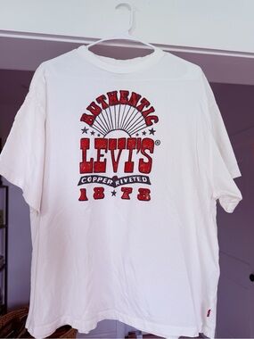 Levi's White Graphic 'Authentic 1873' Short Sleeve Tee